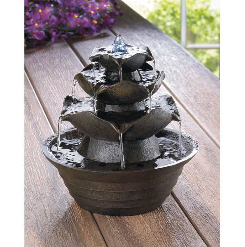 Zingz & Thingz Fiberglass Lotus Tabletop Water Fountain & Reviews Wayfair